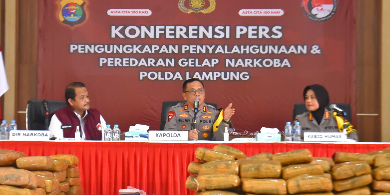 Sebulan Terakhir, Polda Lampung Sikat Peredaran Narkotika Rp14,7 Miliar