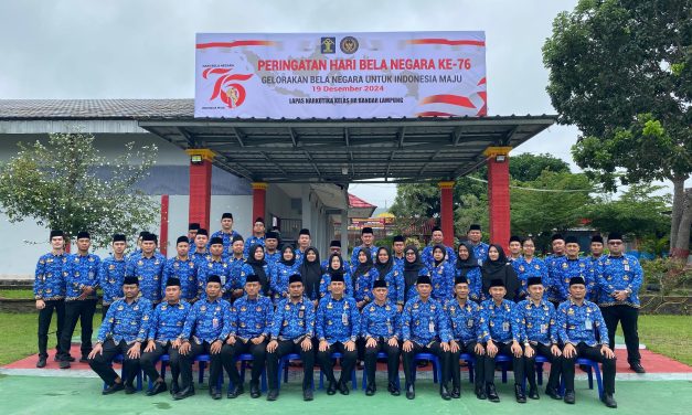 Lapas Narkotik Kelas IIA Bandar Lampung Gelar Upacara Peringatan Hari Bela Negara Ke-76