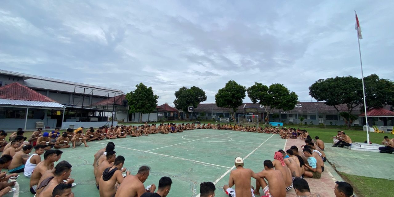 Ratusan Warga Binaan Lapas Narkotika Bandar Lampung Antusias Ikuti Senam dan Sarapan Pagi Bersama