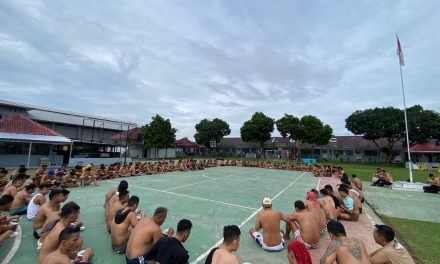 Ratusan Warga Binaan Lapas Narkotika Bandar Lampung Antusias Ikuti Senam dan Sarapan Pagi Bersama