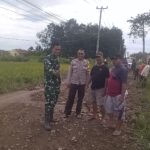 Manunggal dengan Rakyat, Babinsa Gotong Royong Timbun Jalan Berlubang Dan pembersihan Parit