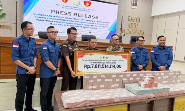 Pulihkan Keuangan Negara, Kejaksaan Eksekusi Uang Pengganti Rp7,8 Miliar dalam Perkara Korupsi Tol Terpeka