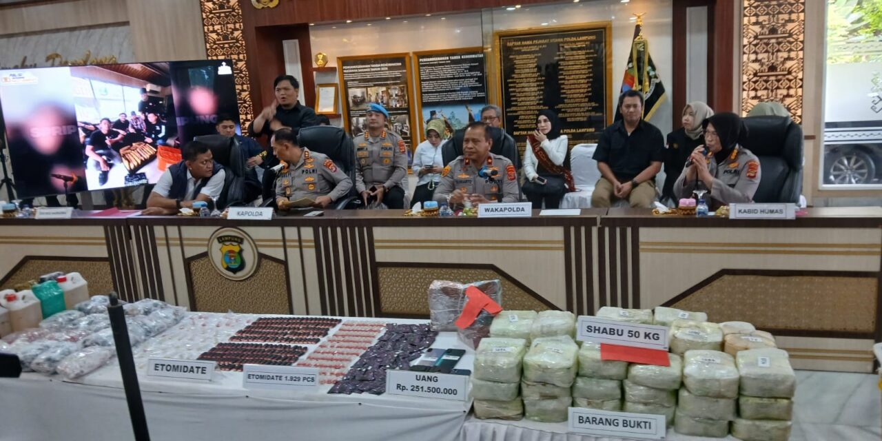 Narkoba Jaringan Internasional Dibongkar Polda Lampung